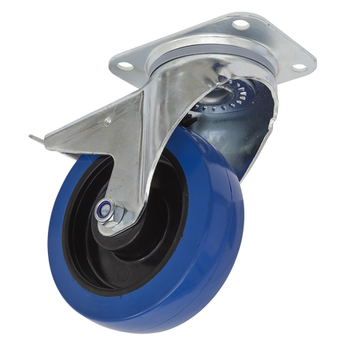 160mm Castor Wheel with Swivel Plate & Total Lock SCW3160SPL