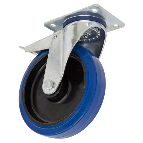 200mm Castor Wheel with Swivel Plate & Total Lock SCW3200SPLEM