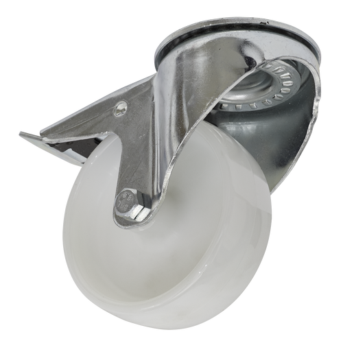 100mm Castor Wheel with Swivel Bolt Hole & Total Lock SCW4100SBL