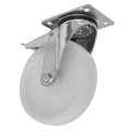 100mm Castor Wheel with Swivel Plate & Total Lock SCW4100SPLEM