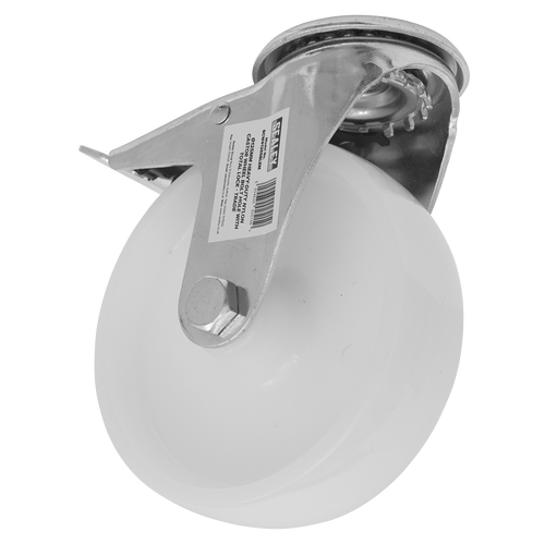 125mm Castor Wheel with Bolt Hole & Total Lock SCW4125SBLEM