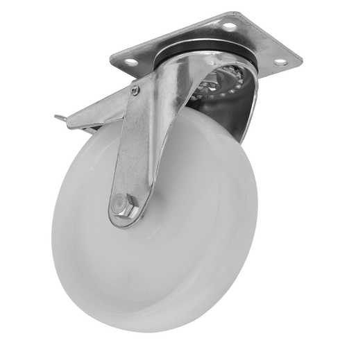 125mm Castor Wheel with Swivel Plate & Total Lock SCW4125SPLEM