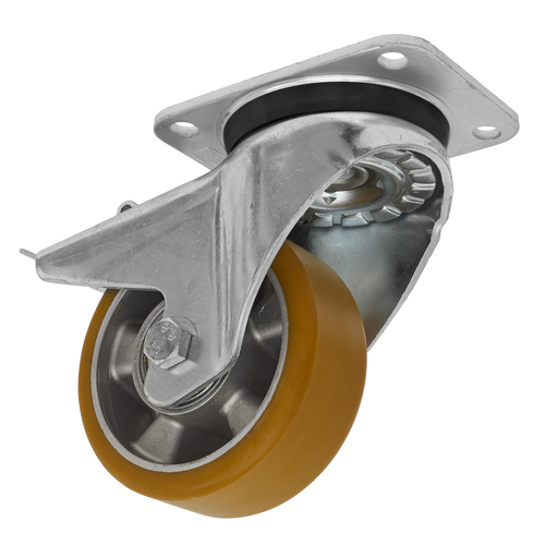 125mm Castor Wheel with Swivel Plate & Total Lock SCW5125SPL
