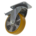 160mm Castor Wheel with Swivel Plate & Total Lock SCW5160SPL