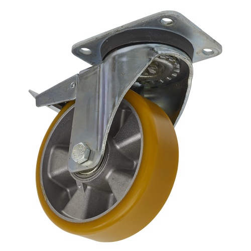 160mm Castor Wheel with Swivel Plate & Total Lock SCW5160SPL