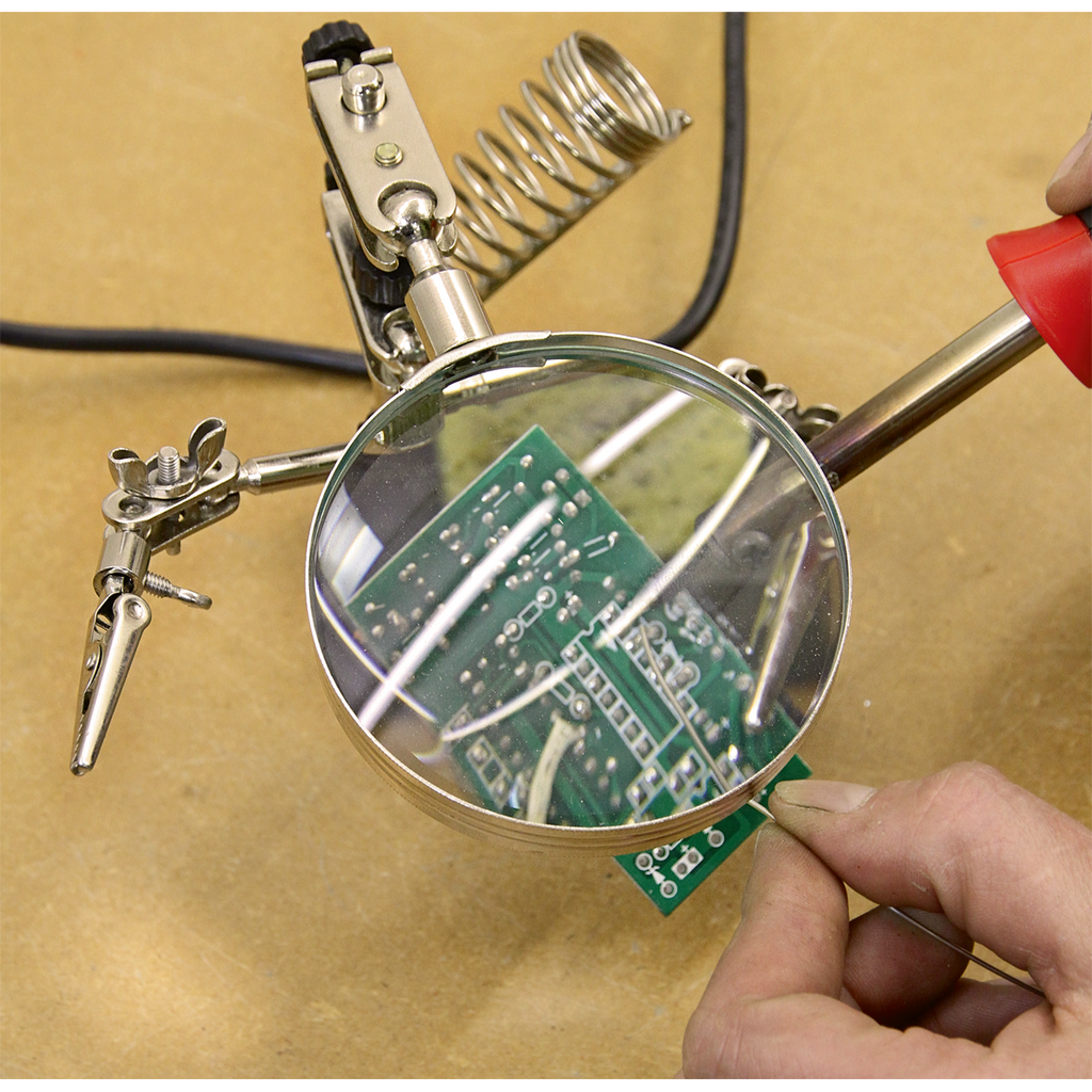 Mini Robot Soldering Stand with Magnifier & Iron Holder SD150H