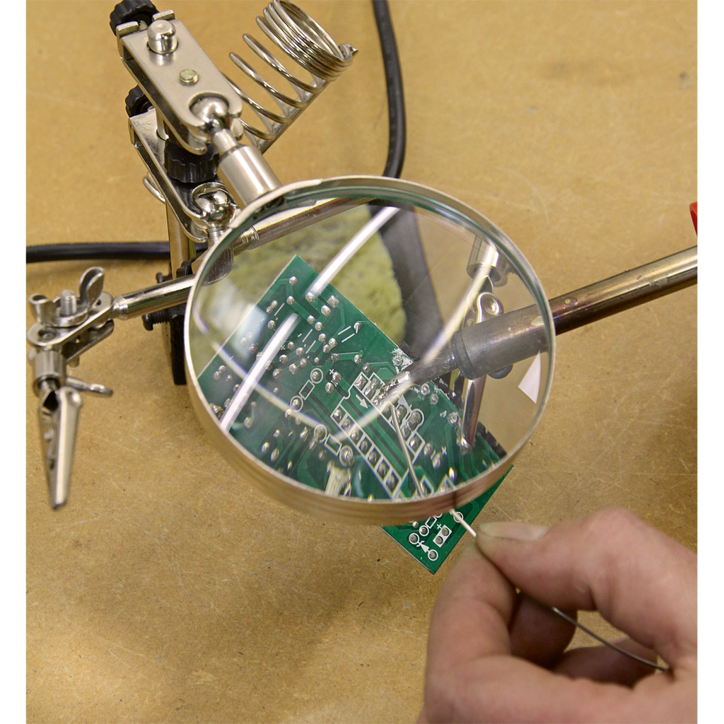 Mini Robot Soldering Stand with Magnifier & Iron Holder SD150H