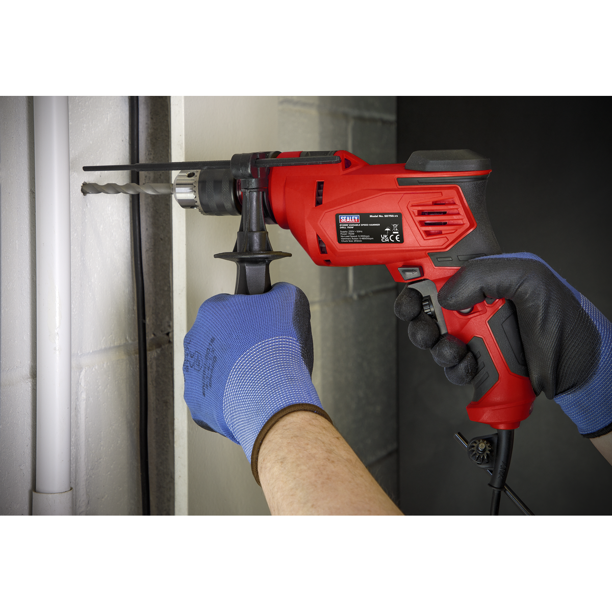 13mm Variable Speed Hammer Drill 750W/230V SD750