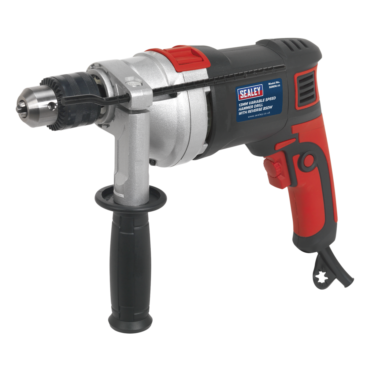 13mm Variable Speed Hammer Drill with Reverse 850W/230V SD800