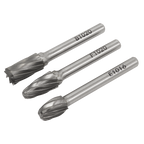 Tungsten Carbide Rotary Burr Set 3pc - Ripper/Coarse SDBCK3