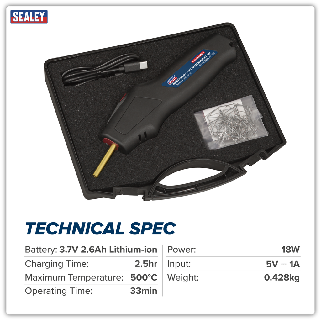 Rechargeable Hot Stapler Repair Kit 18W SDL16