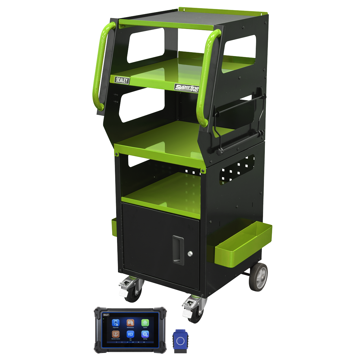 Diagnostic Tablet & Trolley - Green SDS1G
