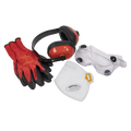 Flexi Grip Gloves, FFP2 Mask, Goggles & Ear Defenders 46269