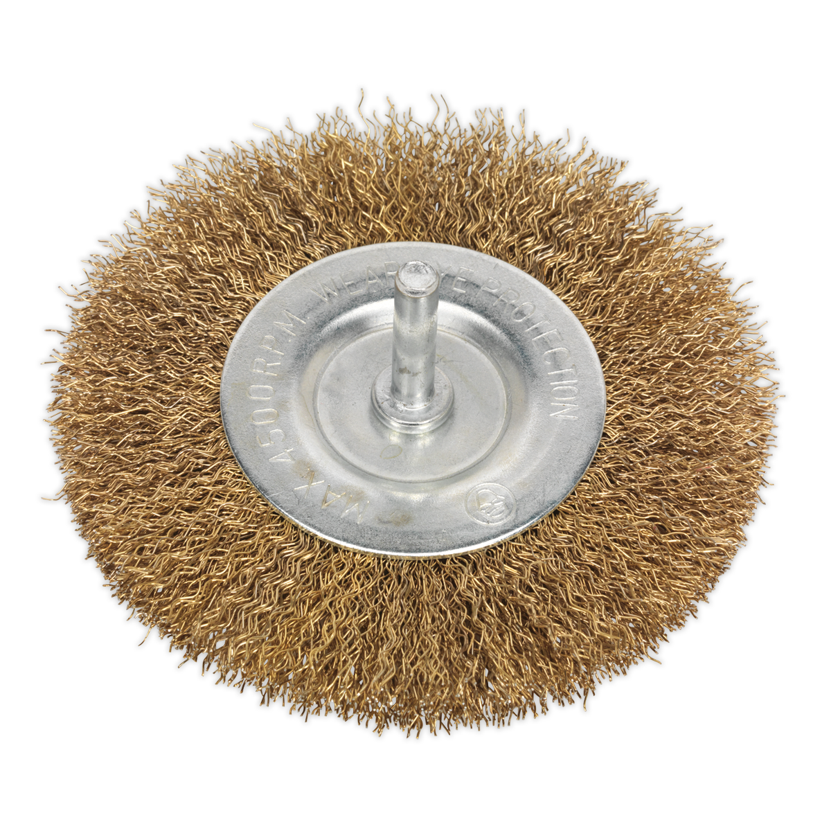 100mm Crimped Flat Wire Brush with 6mm Shaft SFB100