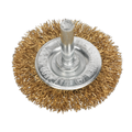 50mm Crimped Flat Wire Brush with 6mm Shaft SFB50