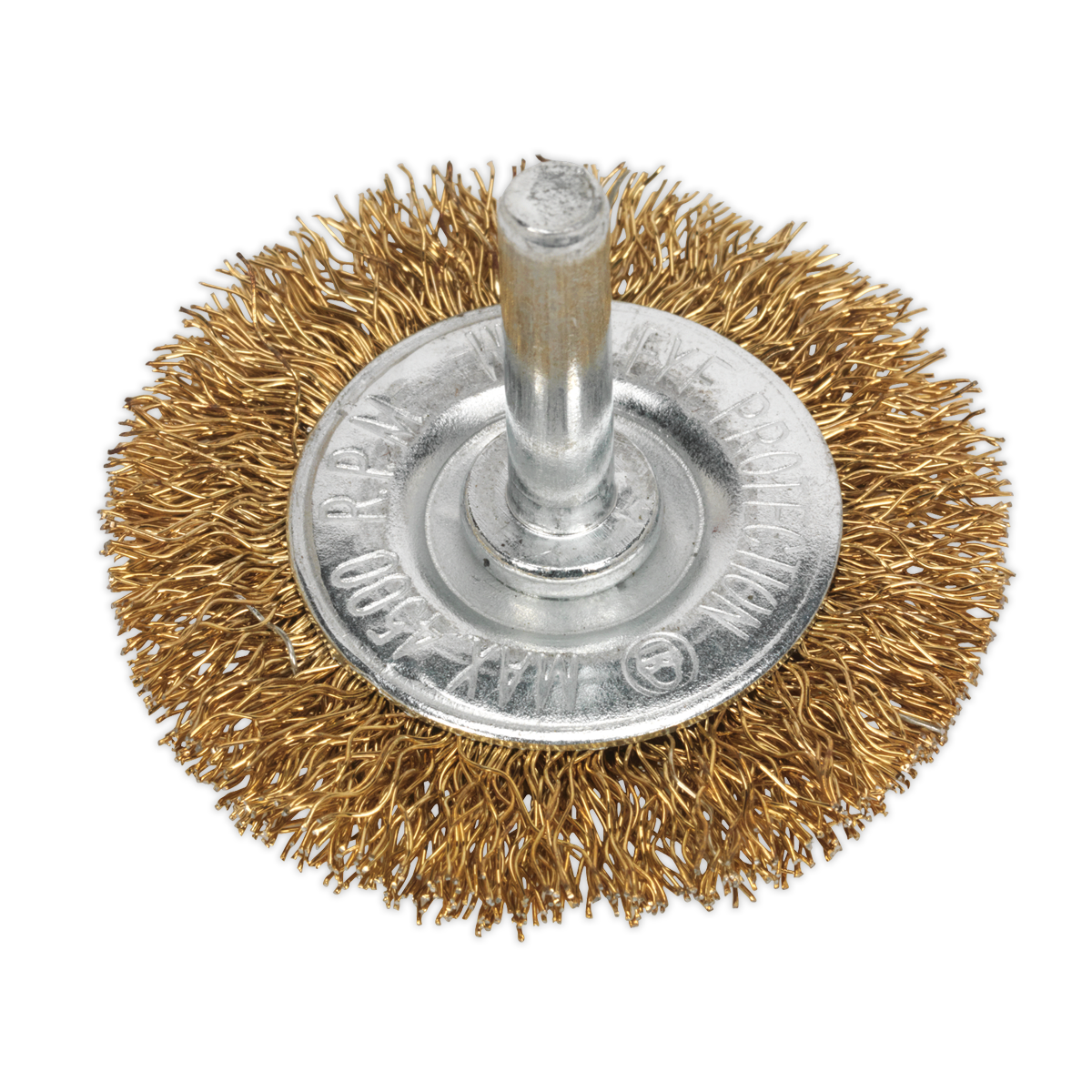 50mm Crimped Flat Wire Brush with 6mm Shaft SFB50