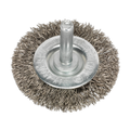 50mm Crimped Flat Wire Brush with 6mm Shaft SFBS50