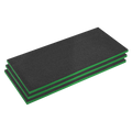 Easy Peel Shadow Foam® 1200 x 550 x 30mm, Green/Black - Pack of 3 SFPK30G