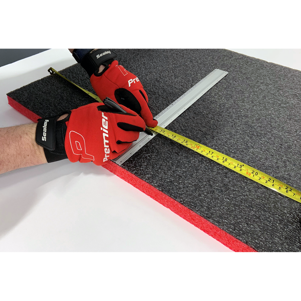 Easy Peel Shadow Foam® 1200 x 550 x 30mm, Red/Black - Pack of 3 SFPK30R