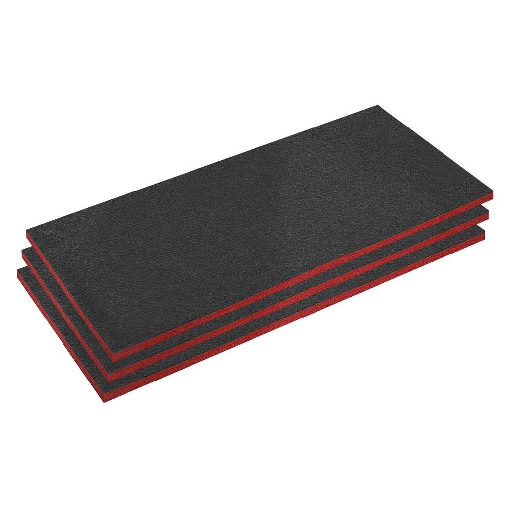 Easy Peel Shadow Foam® 1200 x 550 x 30mm, Red/Black - Pack of 3 SFPK30R