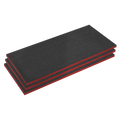 Easy Peel Shadow Foam® 1200 x 550 x 30mm, Red/Black - Pack of 3 SFPK30R