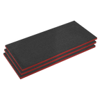Easy Peel Shadow Foam® 1200 x 550 x 30mm, Red/Black - Pack of 3 SFPK30R