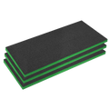 Easy Peel Shadow Foam® 1200 x 550 x 50mm, Green/Black - Pack of 3 SFPK50G