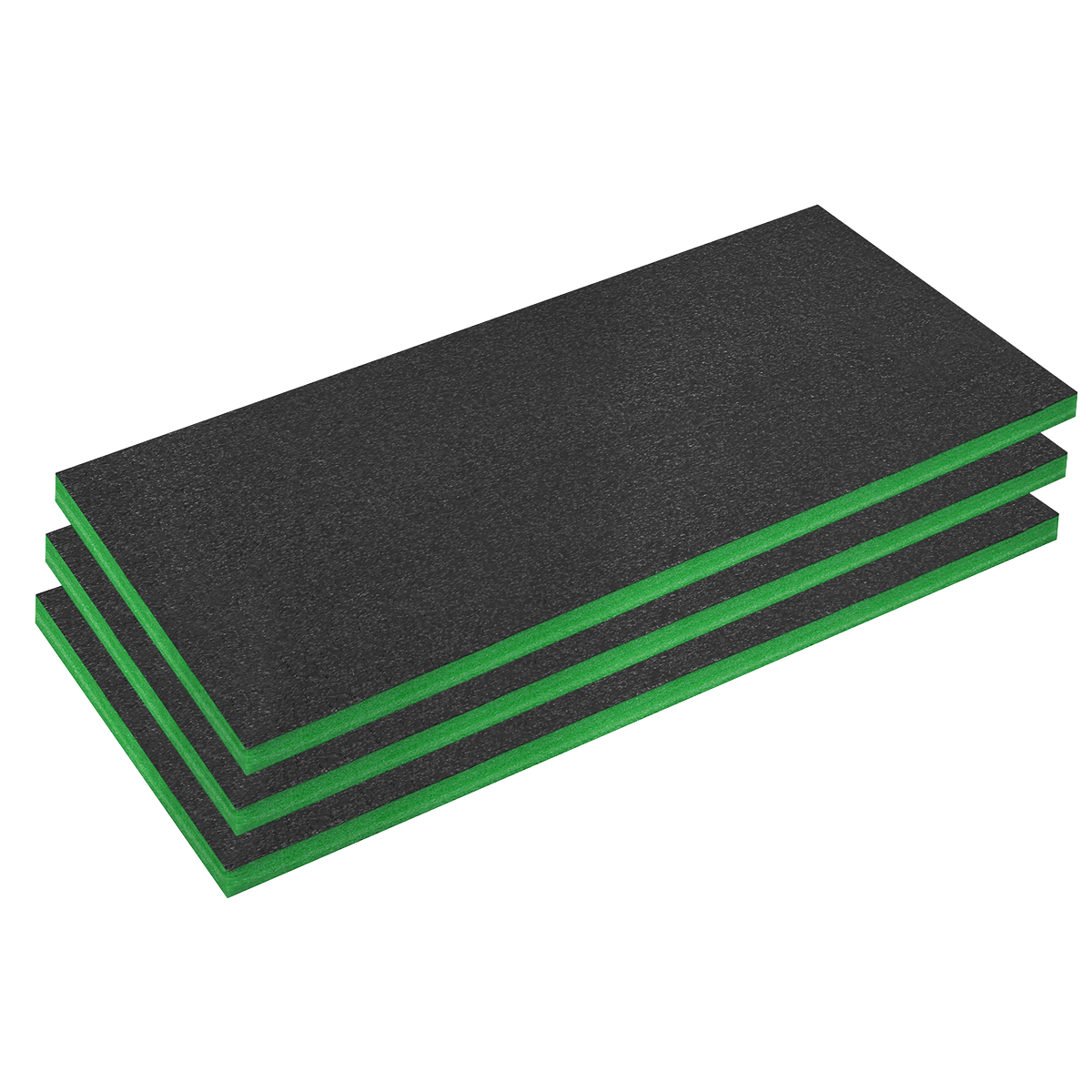 Easy Peel Shadow Foam® 1200 x 550 x 50mm, Green/Black - Pack of 3 SFPK50G