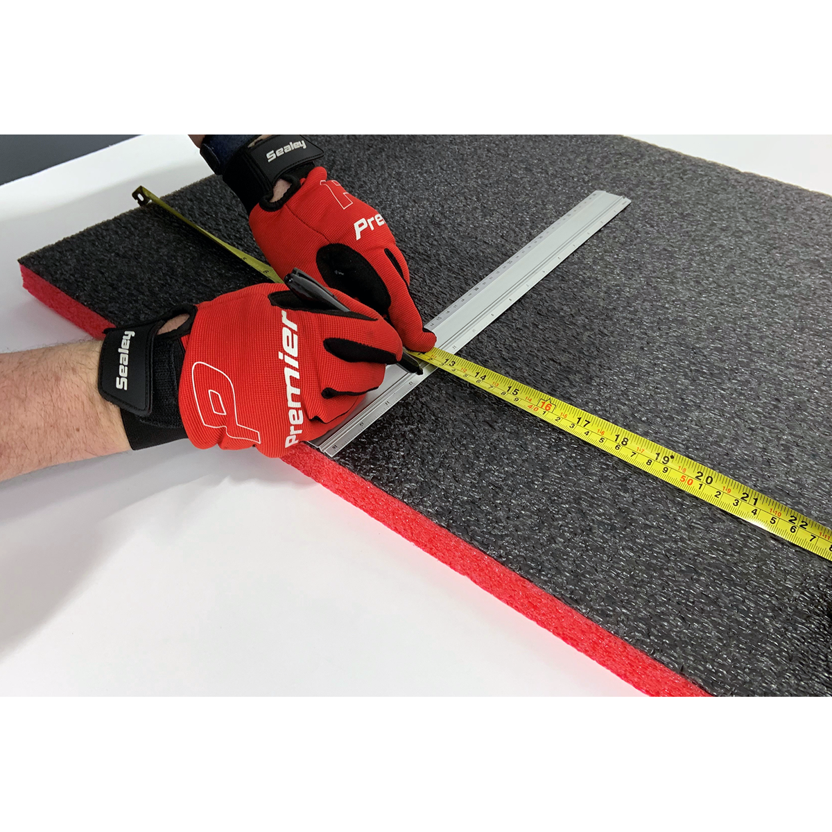 Easy Peel Shadow Foam® 1200 x 550 x 50mm, Red/Black - Pack of 3 SFPK50R