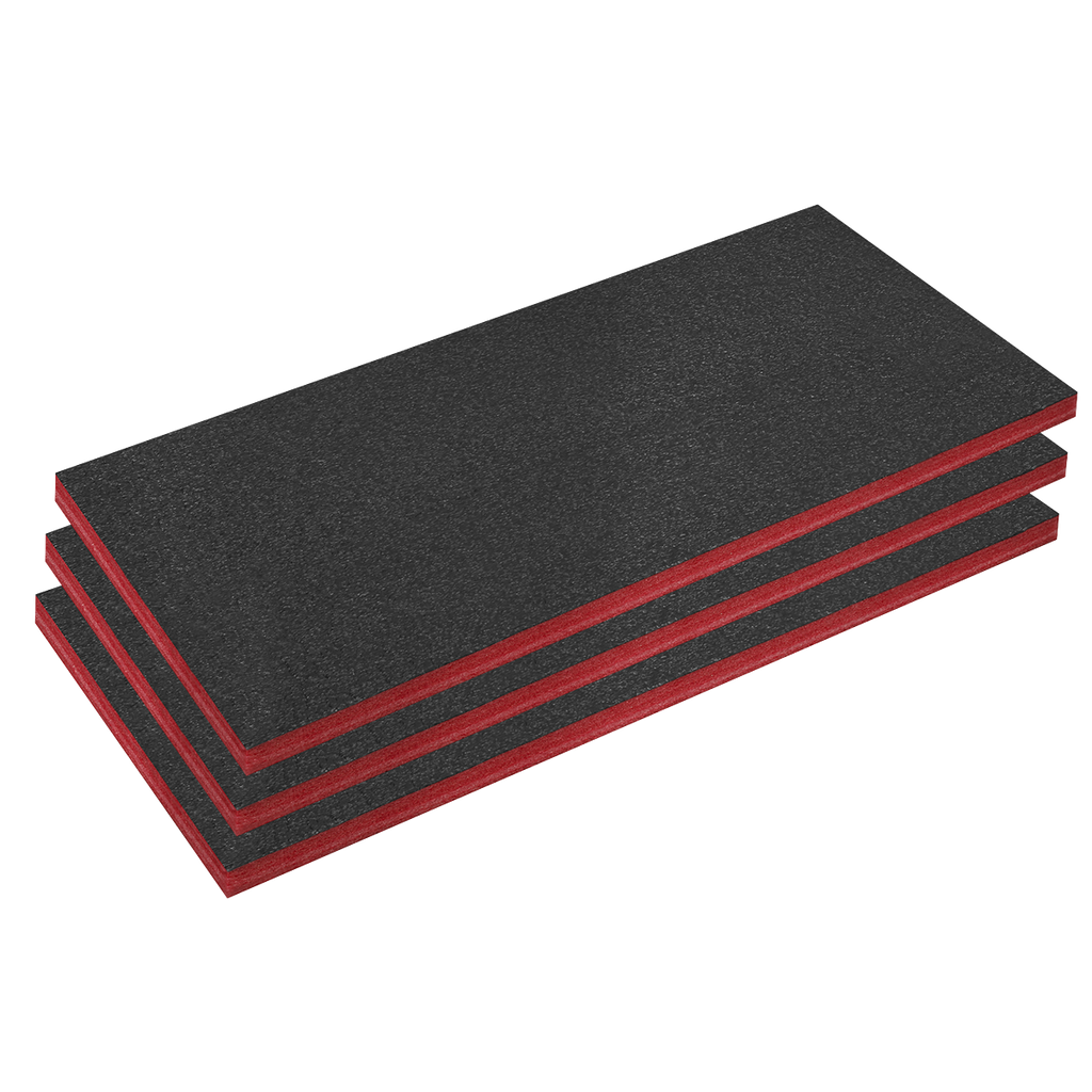 Easy Peel Shadow Foam® 1200 x 550 x 50mm, Red/Black - Pack of 3 SFPK50R