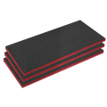Easy Peel Shadow Foam® 1200 x 550 x 50mm, Red/Black - Pack of 3 SFPK50R
