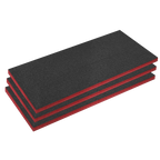 Easy Peel Shadow Foam® 1200 x 550 x 50mm, Red/Black - Pack of 3 SFPK50R