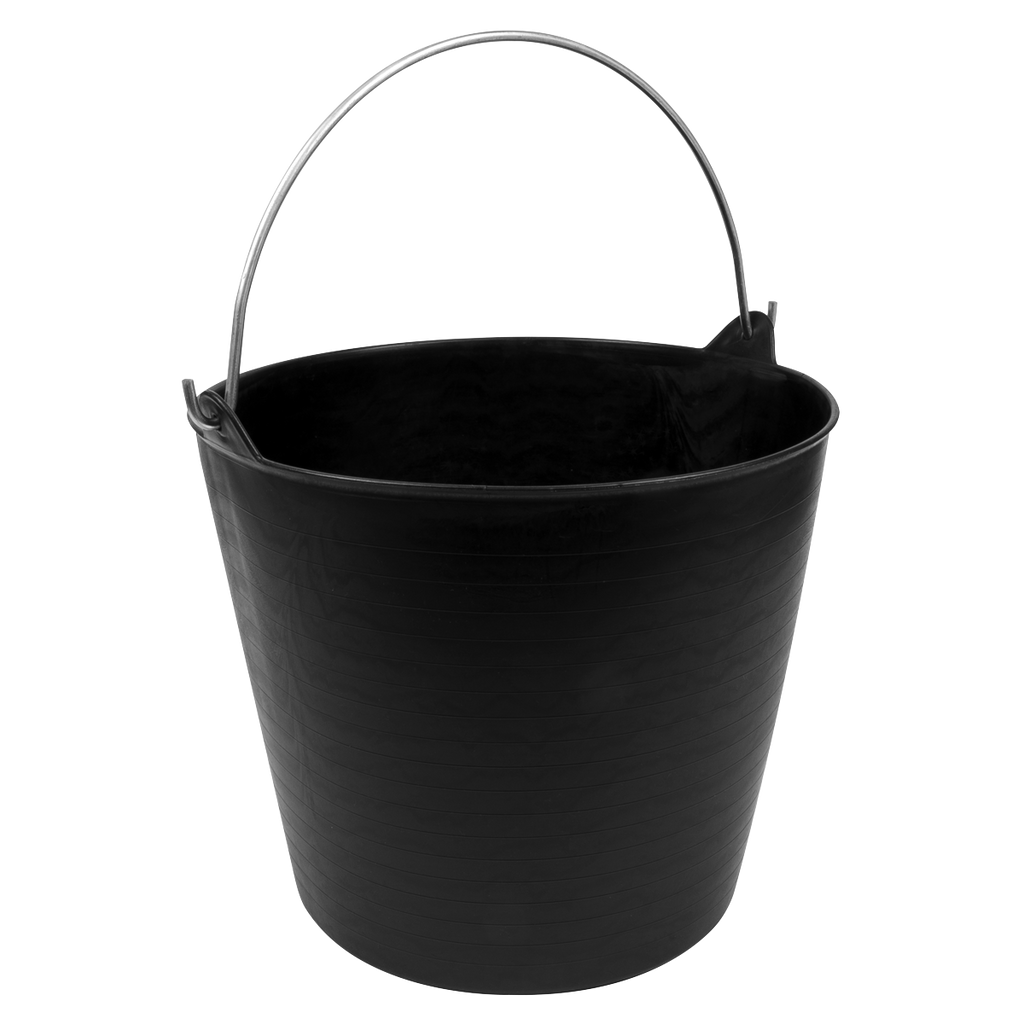 Heavy-Duty Flexi Tub with Metal Handle 26L - Black SFT26H