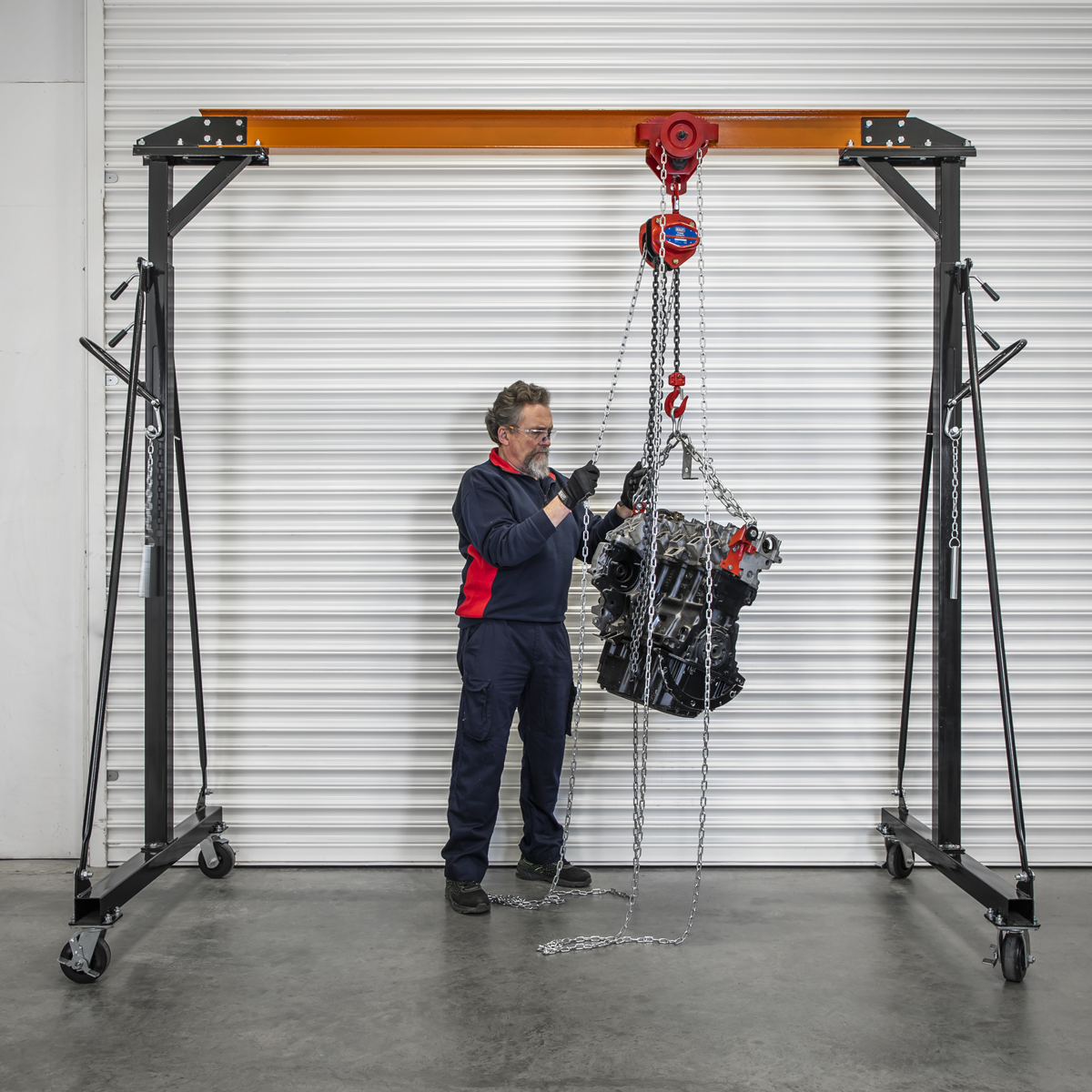 Portable Adjustable Gantry Frame with Geared Trolley Combo 1 Tonne SG1000KITG