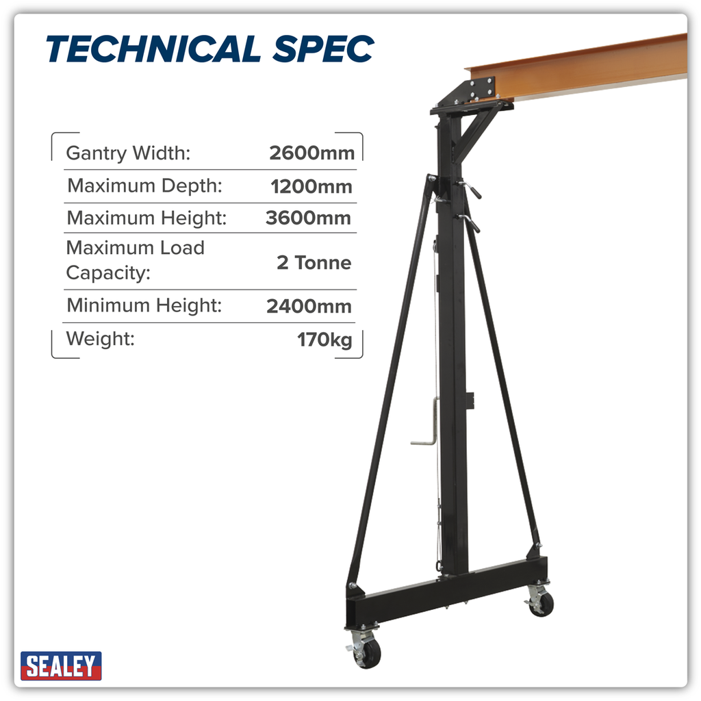 Portable Lifting Adjustable Gantry Frame 2 Tonne SG2000W
