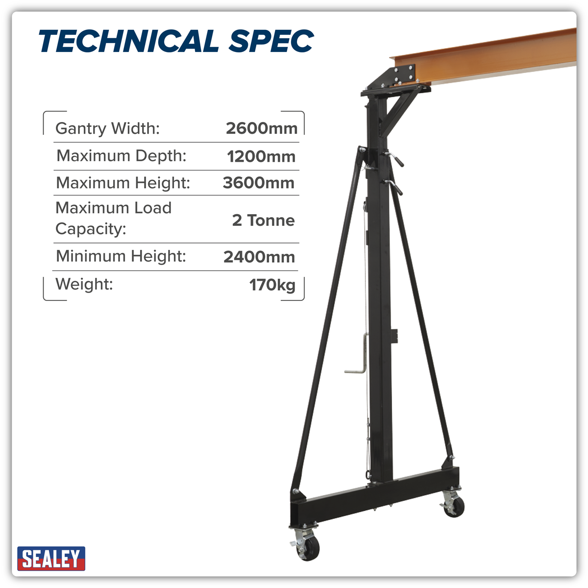 Portable Lifting Adjustable Gantry Frame 2 Tonne SG2000W