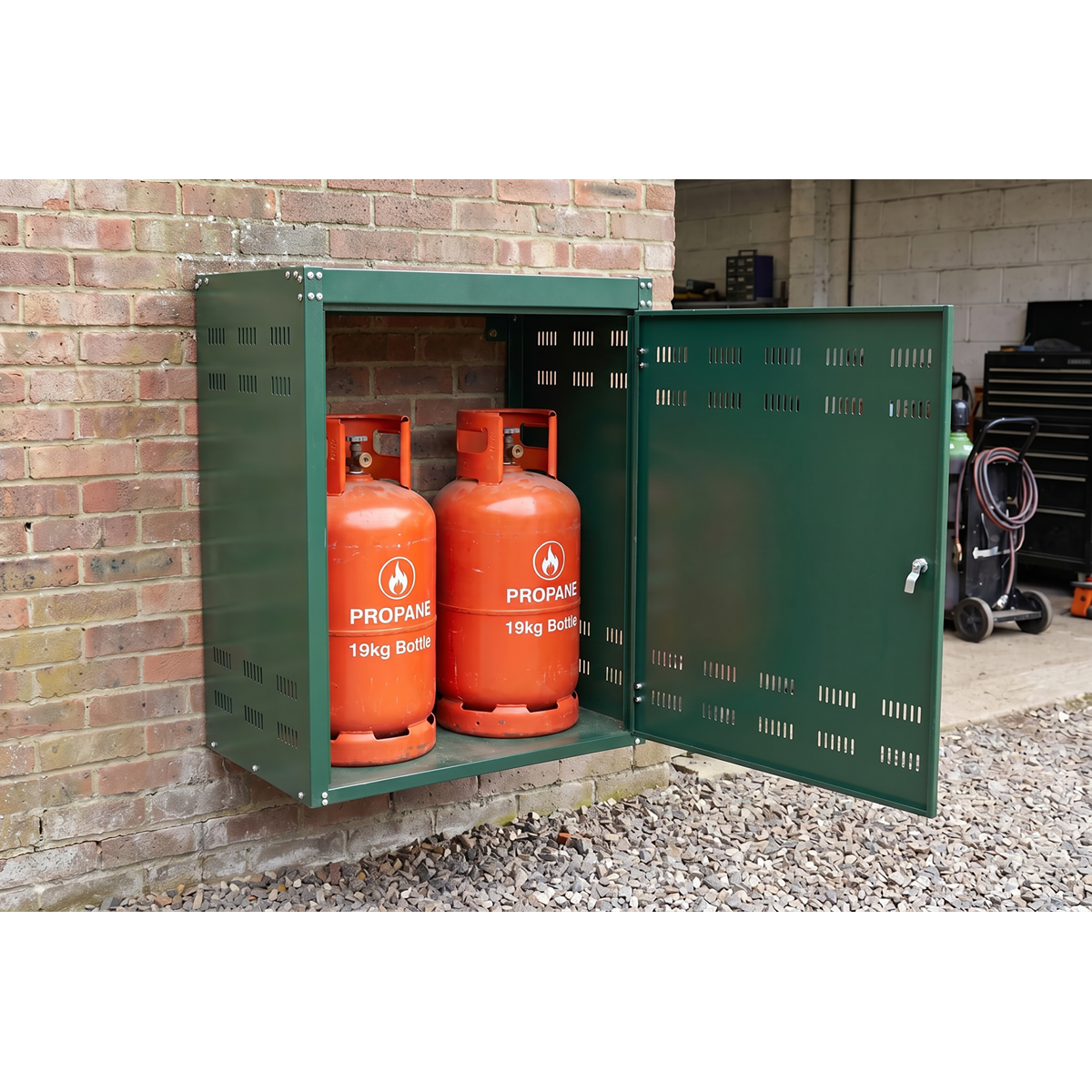 Solid Gas Cylinder Safety Cabinet - 2 x 19kg SGCSC219