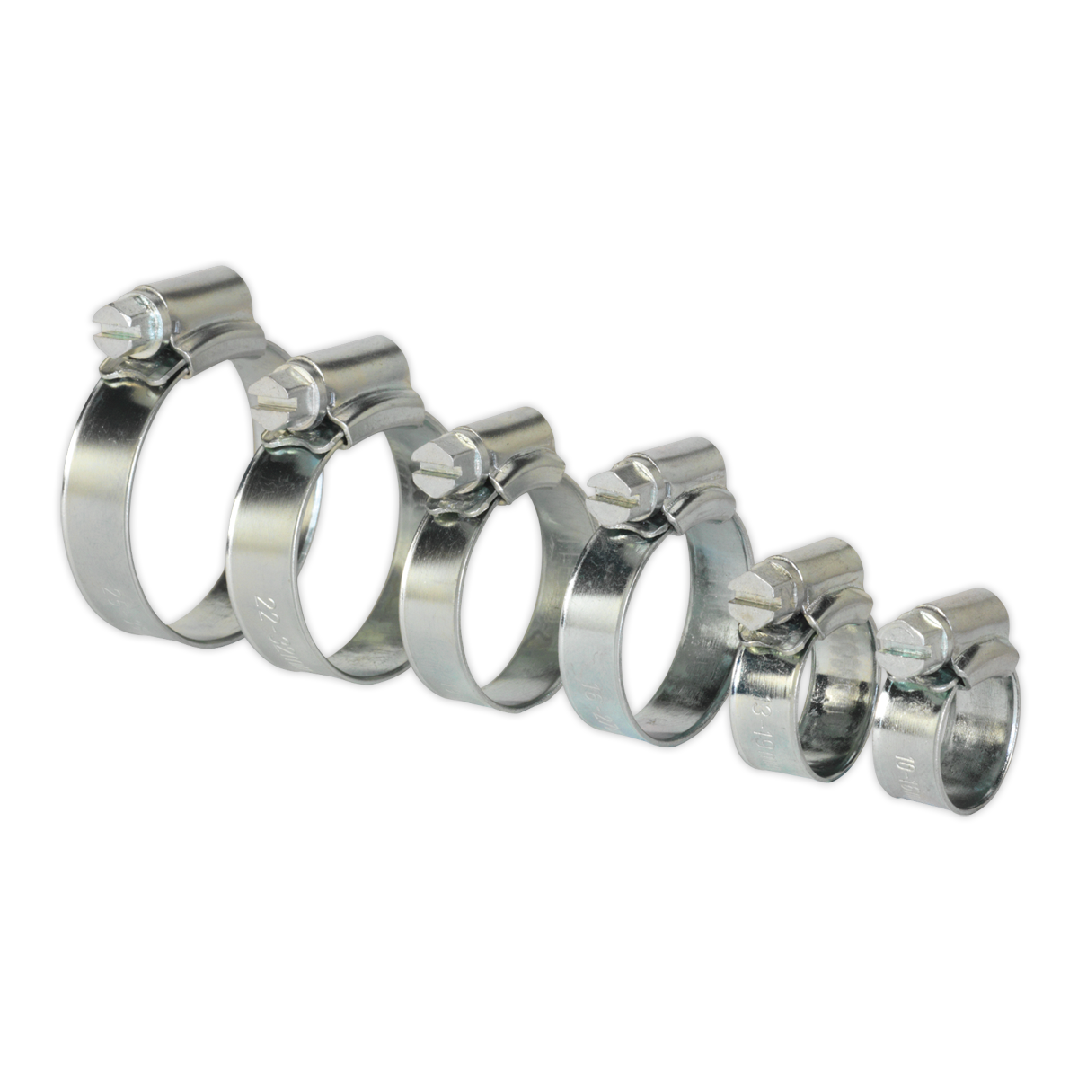 Zinc Plated Hose Clip Assortment 8-29mm 30pc SHCS1