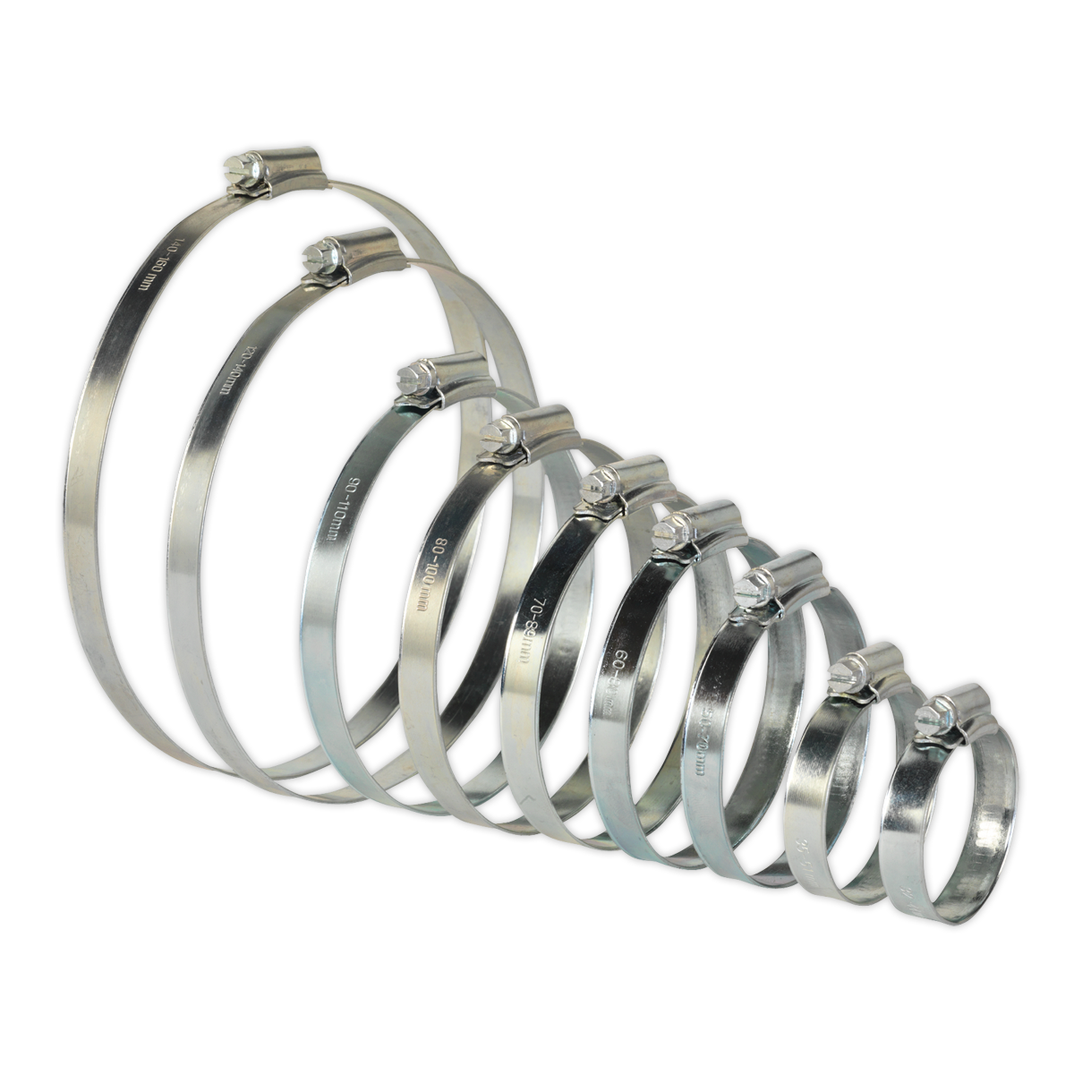 Zinc Plated Hose Clip Assortment 44-160mm 26pc SHCS2