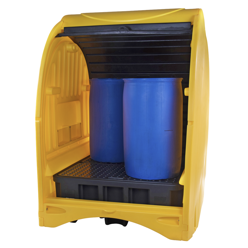 4 Drum Barrel Bund with Hardcover 485L Capacity SJ1010