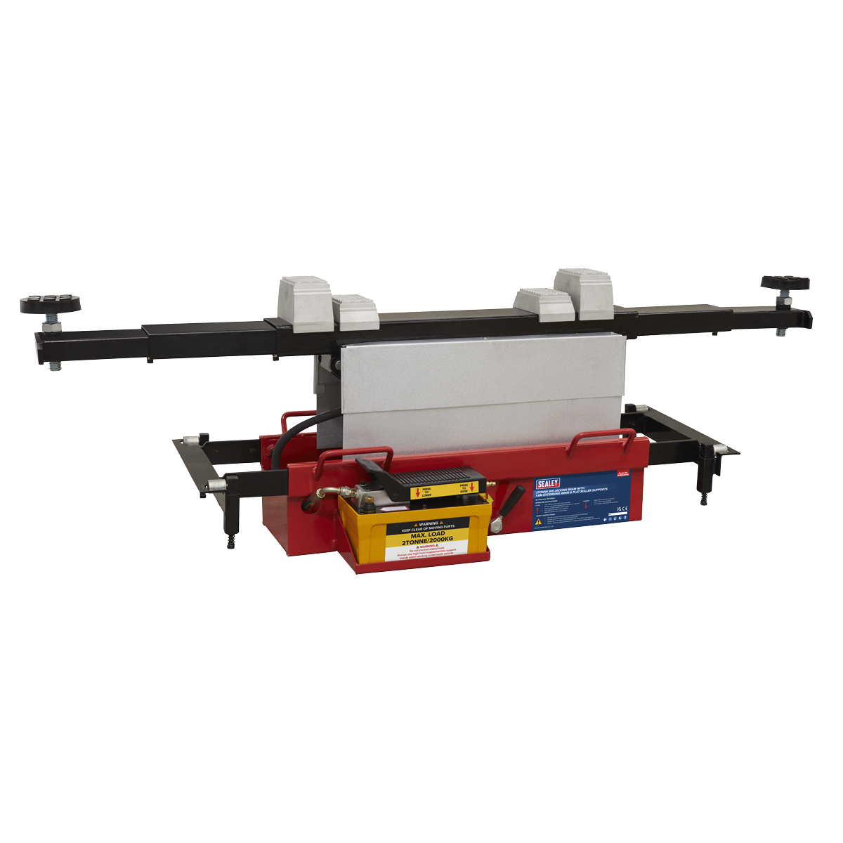 Air Jacking Beam 2 Tonne with Arm Extenders & Flat Roller Supports SJBEX200A