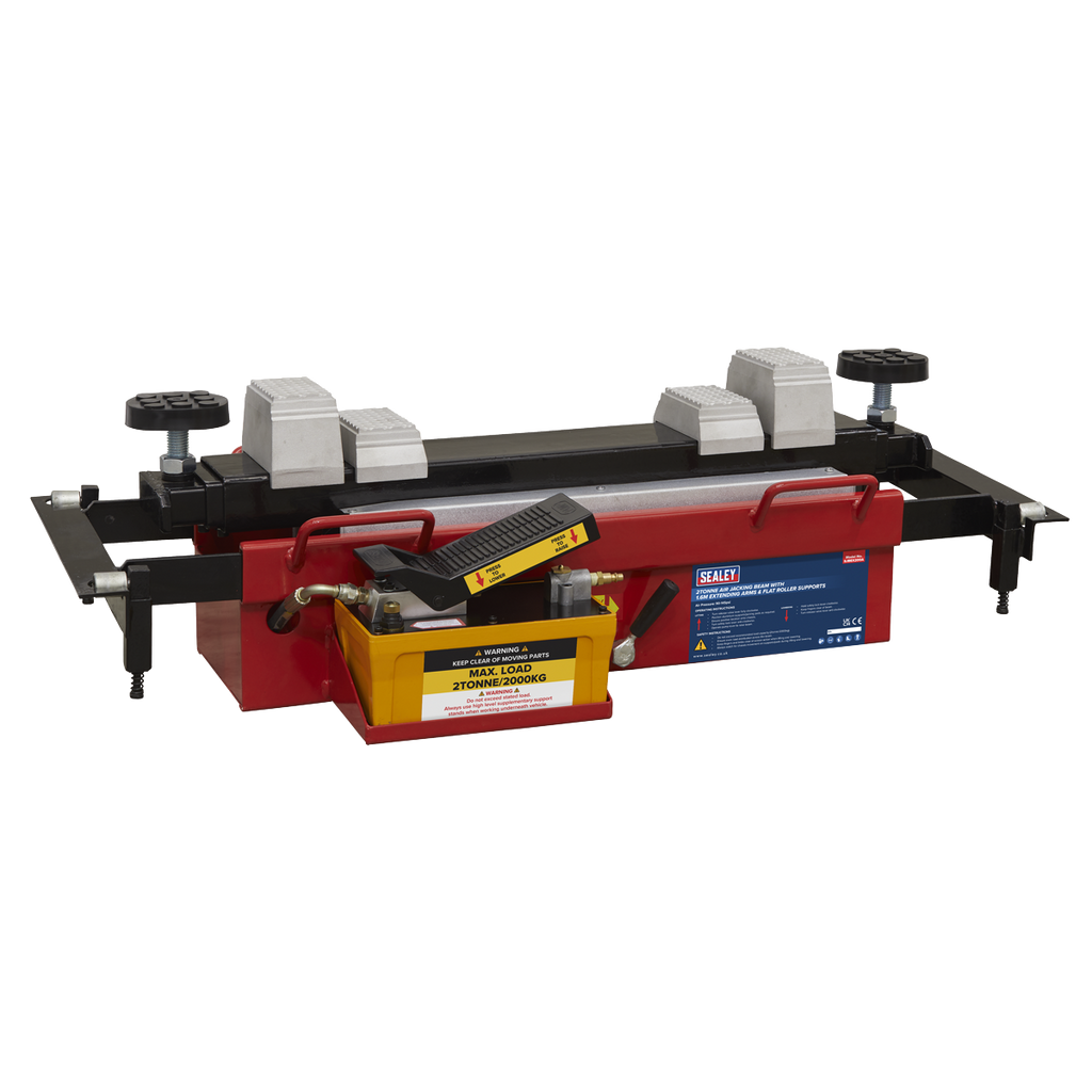 Air Jacking Beam 2 Tonne with Arm Extenders & Flat Roller Supports SJBEX200A