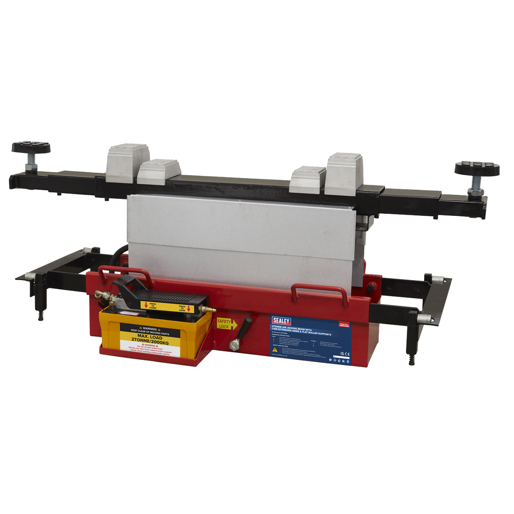 Air Jacking Beam 2 Tonne with Arm Extenders & Flat Roller Supports SJBEX200A