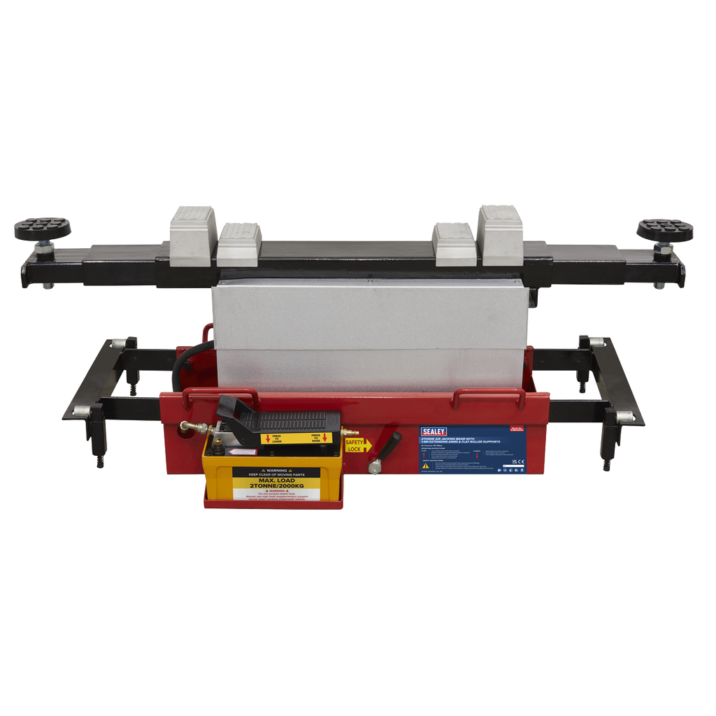 Air Jacking Beam 2 Tonne with Arm Extenders & Flat Roller Supports SJBEX200A