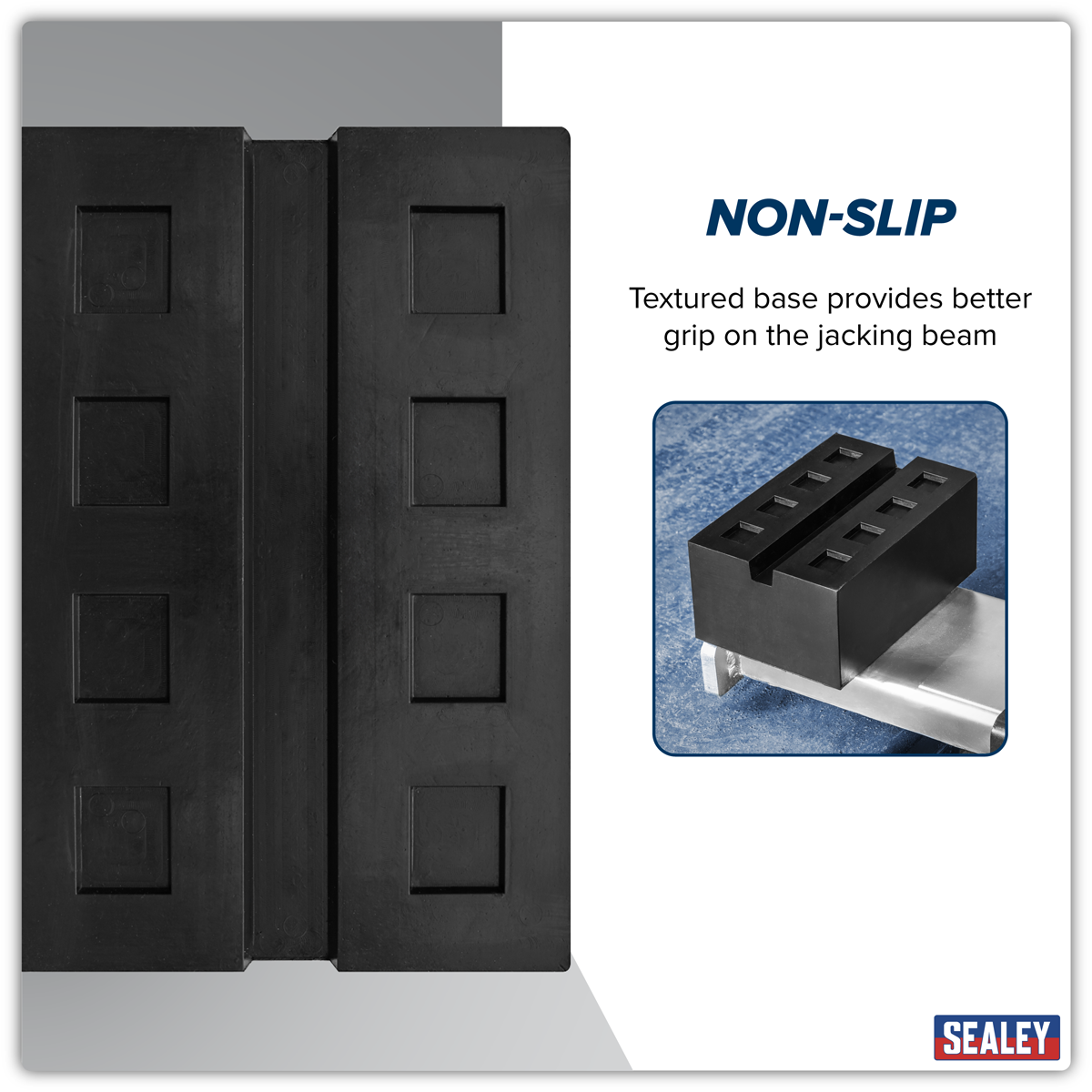 Slotted Rubber Support Block for Viking Jacking Beams 80mm SJBEX.A03