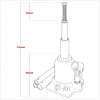 Telescopic Bottle Jack 2 Tonne SJT2