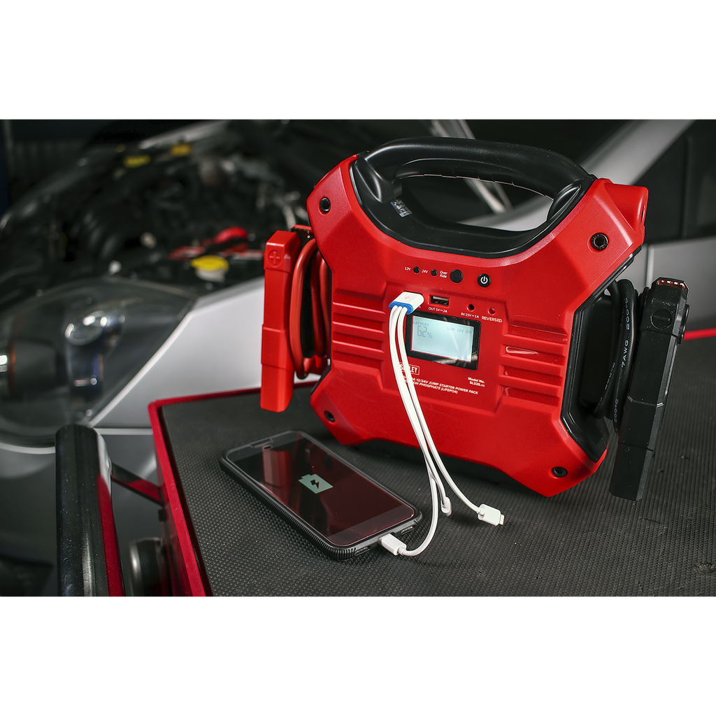 12/24V Jump Starter Power Pack Lithium-ion Phosphate (LiFePo4) 1200/600 Peak Amps SL32S