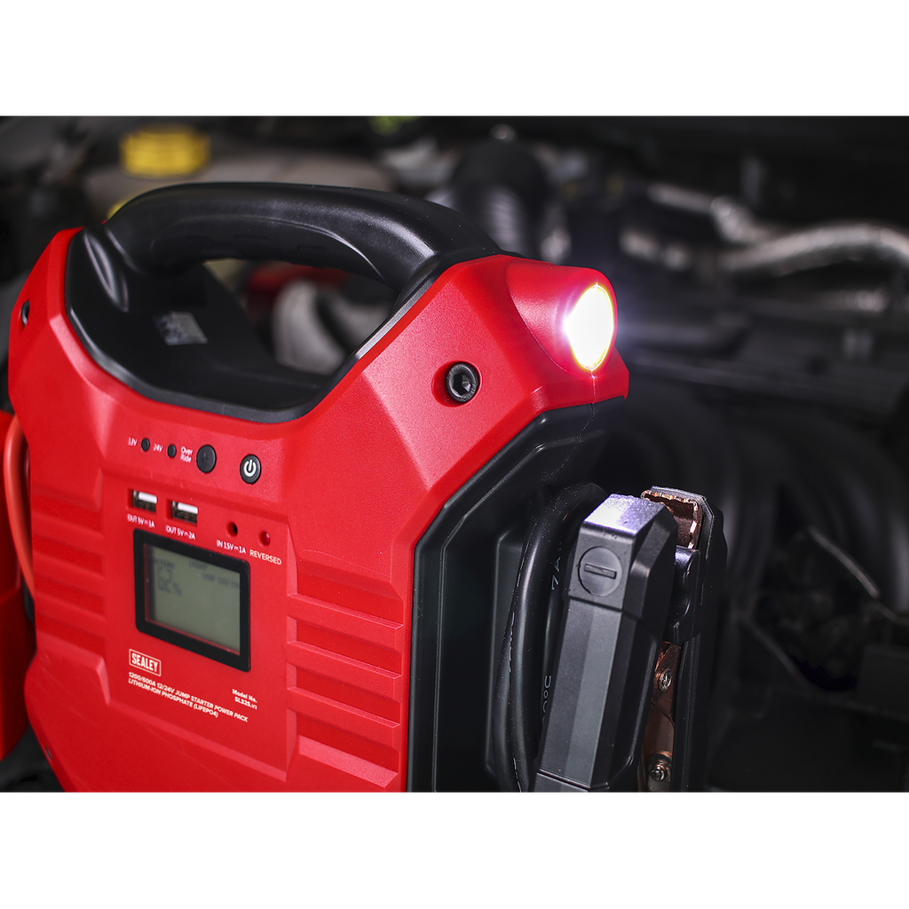 12/24V Jump Starter Power Pack Lithium-ion Phosphate (LiFePo4) 1200/600 Peak Amps SL32S