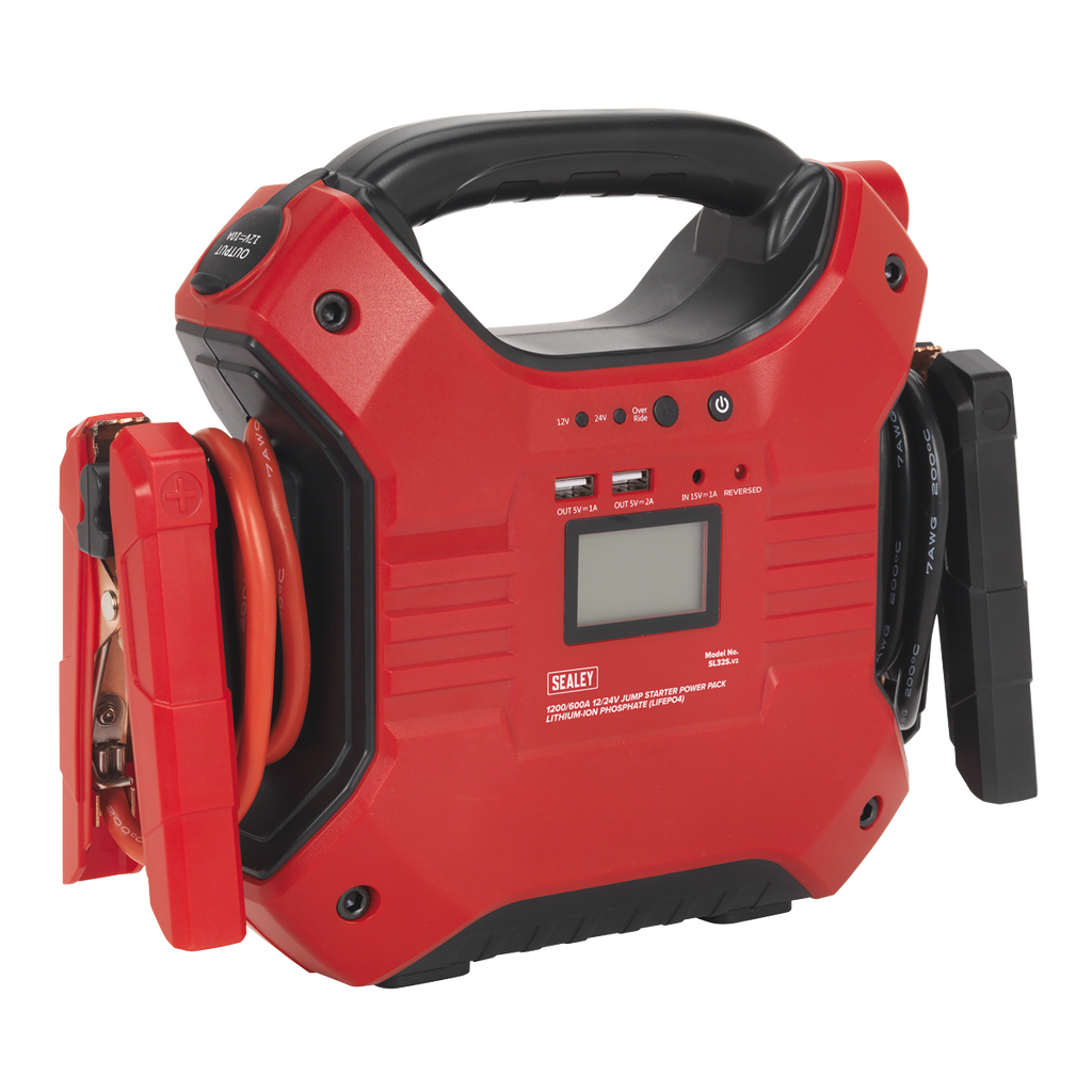 12/24V Jump Starter Power Pack Lithium-ion Phosphate (LiFePo4) 1200/600 Peak Amps SL32S