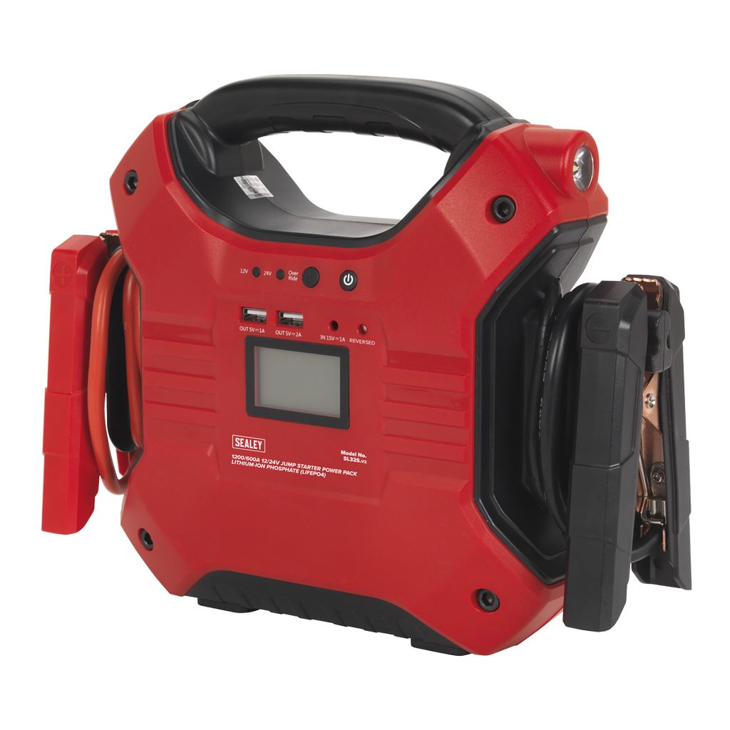 12/24V Jump Starter Power Pack Lithium-ion Phosphate (LiFePo4) 1200/600 Peak Amps SL32S